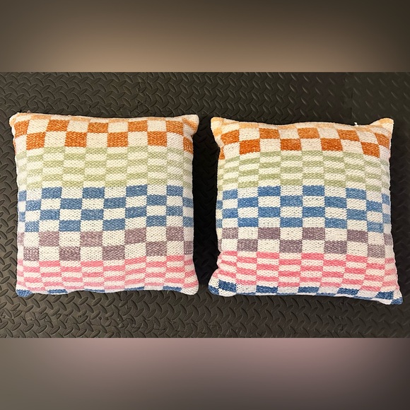 Two Sided Checkered Decor Pillows - Picture 1 of 6